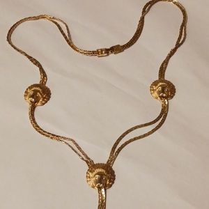 Gold-plated Lions Head Statement Necklace Heavy